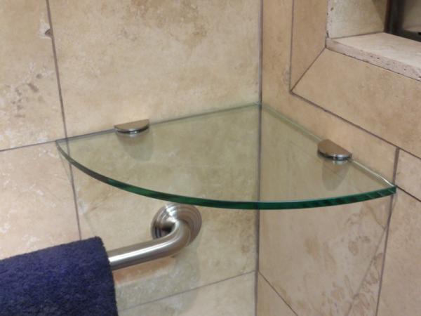 Single Tier Back Painted Tinted Laminated Glass Shelf com marca personalizada
