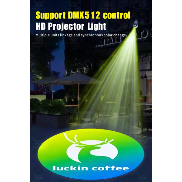 300W Gobo Logo Projector Light Indoor Work Light 6000K Waterproof Gobo Projector