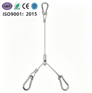 LED Panel Lights Stainless Steel Suspension Cable Hanging Kit Adjustable with Dual point Support