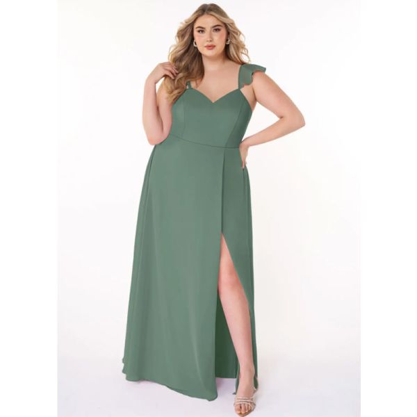 New Fashion Female A-Line V-neck Ruched Chiffon Floor-Length Bridesmaid Dress A-Line Cap Sleeve