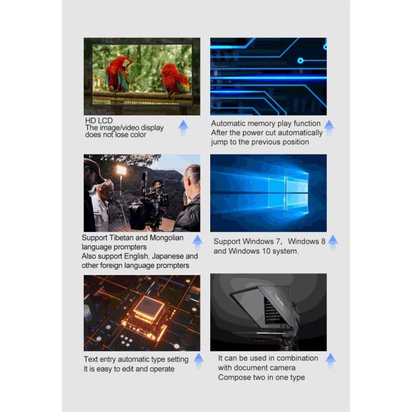 24-дюймовый телепромптер с 300-нитовым монитором яркости и пультом дистанционного управления
