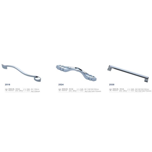 Punhos ligas de zinco para a porta/gaveta/mobília/armário 64-320mm 96/128/160/192/256mm
