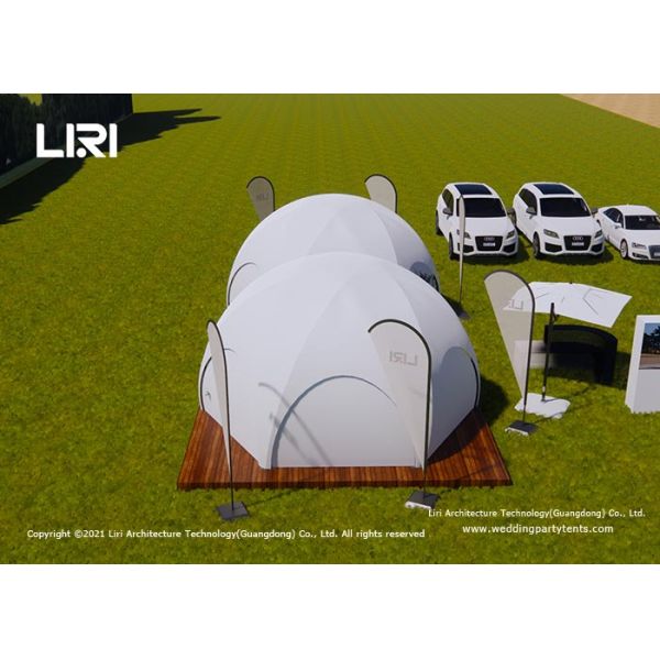 Crossover Dome Luxury Glamping Tents Supported By Four Corners Cross - Arch Shape