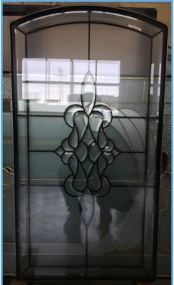 Custom Size Decorative Door Inserts Glass Black Leaded Caming For Living Room