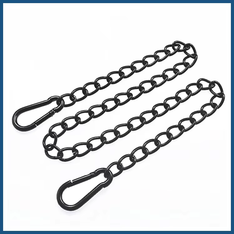 Black Sling Chain Carabiner Suspension Kits for Panel Lights Wire Rope Hanging