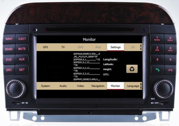 Car multimedia for Mercedes Benz S W220 with gps navigation radio dvd USB SD Bluetooth OCB-8800