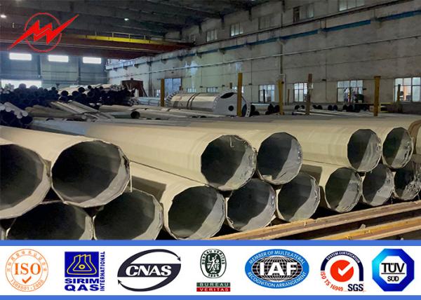 14m Long Single Section Steel Power Pole With Seamless Welding For Aesthetic Appeal In Philippines