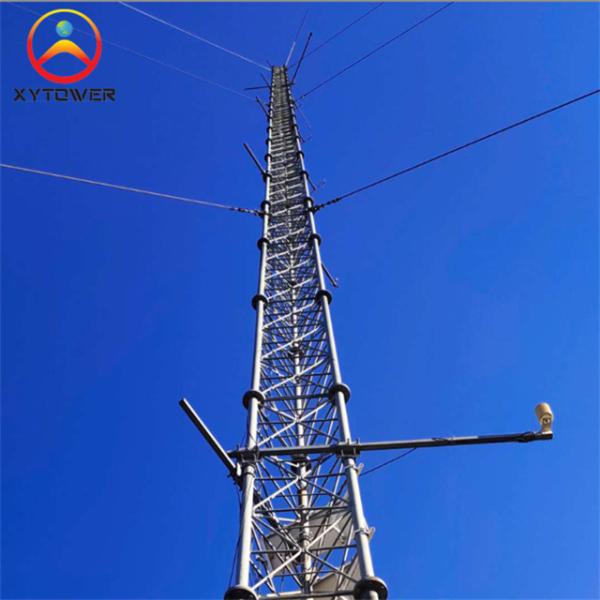 3 Legged Tubular Iron Galvanized Gsm Antenna Guy Wire 30m Lattice Triangle Mast Guyed Tower