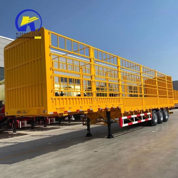 One Piece 1m *0.5m*0.5m Tool Box 3 Axle Fence Cargo Semi Trailer for Africa