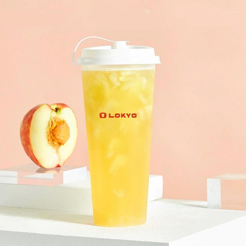 BPA-Free Custom Logo Printing Transparent Disposable Plastic U-Shaped PP Cup with Lid