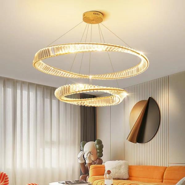 Iluminação de cristal candelabro LED Iluminação pendurada para sala de estar luxo moderno cristal candelabro