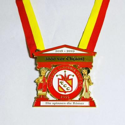 Médaille de carnaval de style allemand en forme de mousse pour les clubs avec un dos en feutre blanc