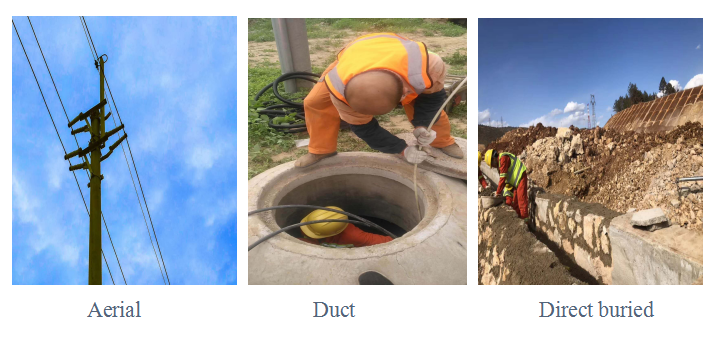 GYFTY Fiber Cable 12 Fiber Single Mode Aerial Communication Cable