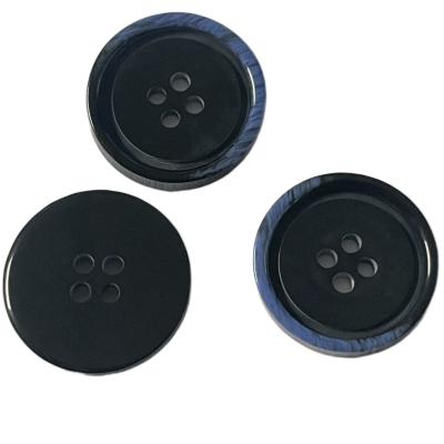 Costurando botões plásticos da resina de Diy com furo de Rim Chalk Back In 32L 4 do azul de metade do chifre do falso