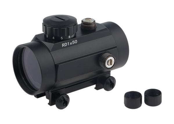 1X50 5 Brightness Red Dot Scope Clear 4.0 MOA Dot For Outdoor Hunting