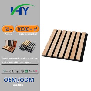 2400x600mm Flame Retradant Wood Slat Acoustic Panel For Home Decoration Studio