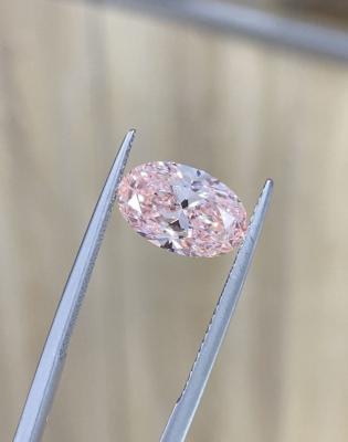O laboratório sintético cultivou o diamante VS1 cor-de-rosa intenso extravagante oval dos diamantes