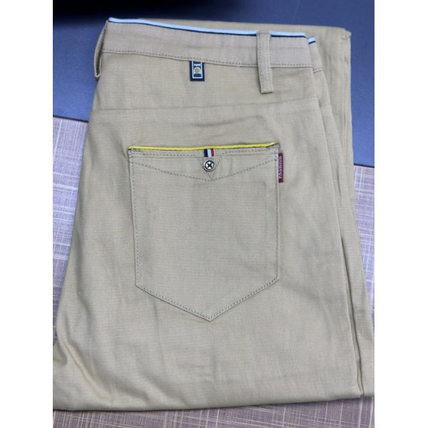 Knitted Fabric Trousers for Men's Formal Cotton Pants in Khaki Color from XMAMLON RTS