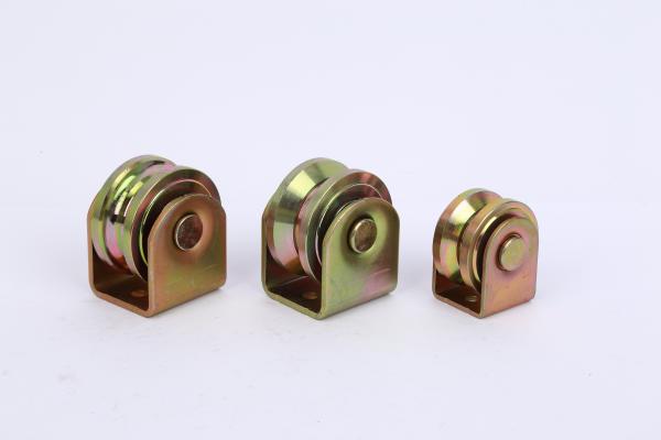 Roda de porta deslizante em forma de V Corpo de aço revestido de zinco Polia de porta deslizante Polia de porta de rolos acessórios