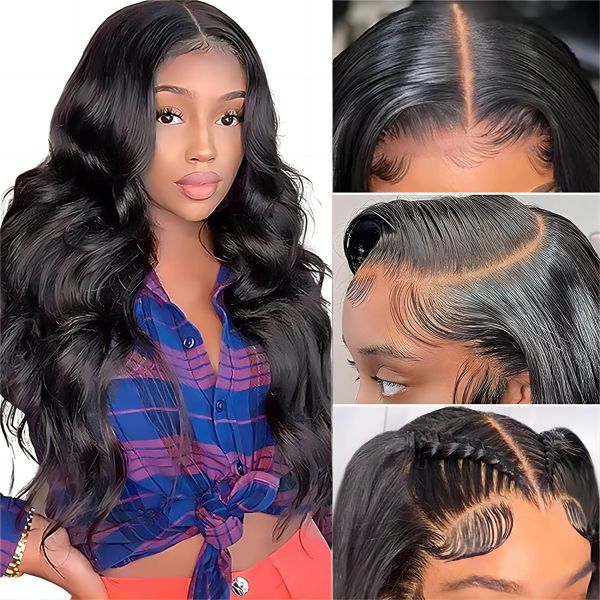 Virgin Hair Frontal Wig with Swiss Lace Openings and Raw Indian Hair