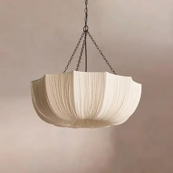 Living Dining Room Chandelier Lighting Wabi Sabi Retro Fabric Pendant Lights (WH-VP-308)