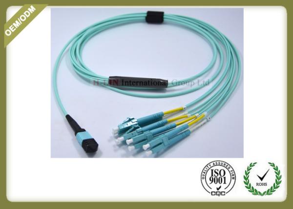 8 / 12 Core Om3 Fiber Optic Cable To LC Termination PVC LSZH Jacket