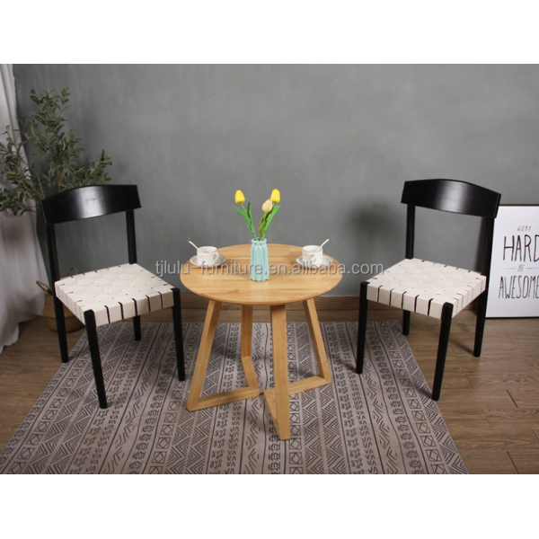 Solid Wood Braided Seat Dining Chair Furniture Finish Lacquered With Customized Designs For Restaurant Dining