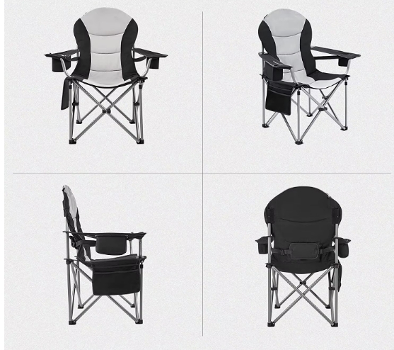 Modern Lightweight Outdoor Portable Eco-Friendly Foldable Fishing Camping Chair Ice Bag Metal Frame for Park Outdoor Furniture
