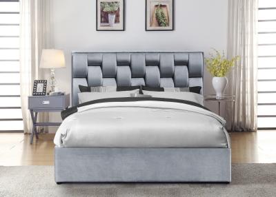 Fabric Twin Size Linen Upholstered Bedframe With Gas Lift