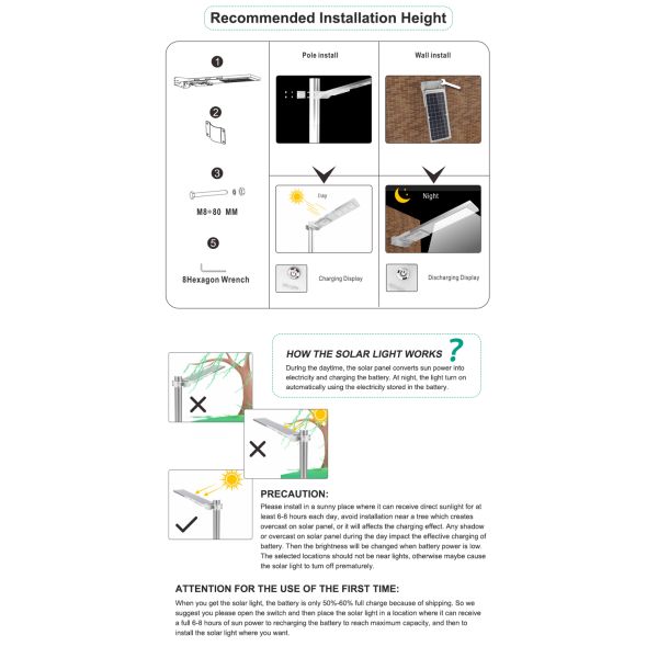 High Lumen 7.4V 15W 30w All In One Solar Street Light 6000K Outdoor Solar Street Lamps
