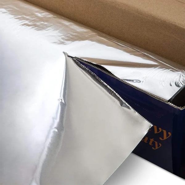 Household Silver Extra Heavy Duty Aluminum Foil Roll With Band Sawtooth Cutter