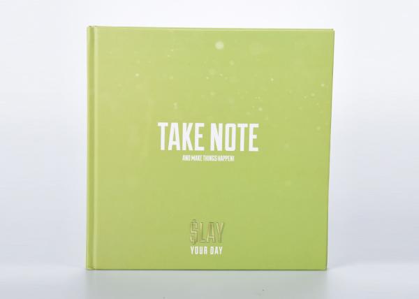 Caderno encadernado bonito da capa dura, papel de arte que carimba o caderno da grade do ponto
