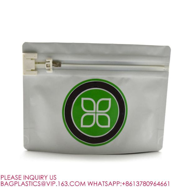 Bio Child Resistant Pouch Child Proof Packet Plastic Matte Stand Up Zip Foil Flat Bags