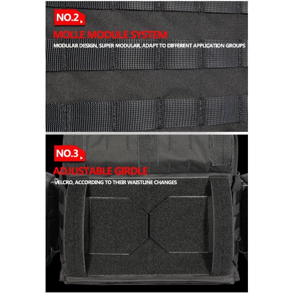 Molle Tactical Protection Military Bullet Proof Vest Combat Training Vest With Plate Carrier