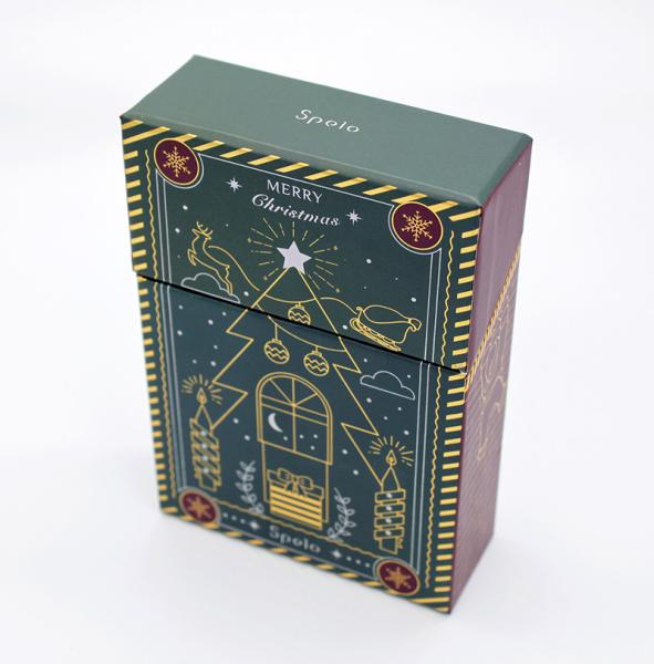 CMYK Christmas Paper Gift Box Finished Cosmetic Paper Packaging 70mm Length