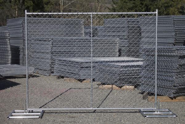 8'x12' temporary chain link fence panels diameter wire 11.5ga chain link mesh 2 x 2 tube 35mm wall thick 1.60mm