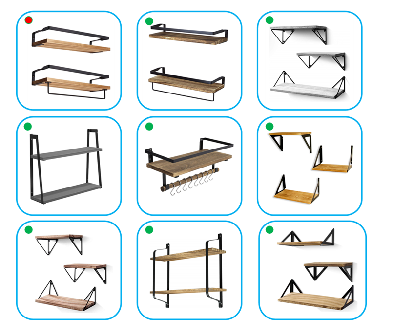 Рустические плавучие полки настенный тип с деревянными досками Паулунии