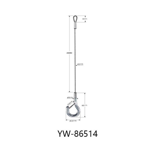 Lighting Fixture Stainless Steel Wire Rope Sling With Snap Hook YW86514