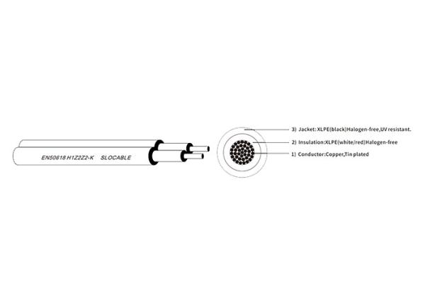 Dual Core 1500V DC Silicone Electrical Wire, EN50618 Standard Solar PV Cable