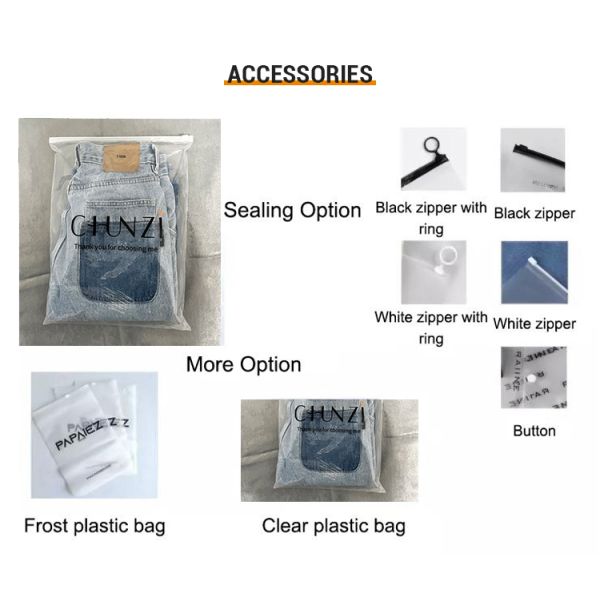 Zhihe Custom Printing Biodegradable Eco-Friendly Black Poly Bag Frosted Plastic Packaging for Shoes & Garments for Hot Stamping
