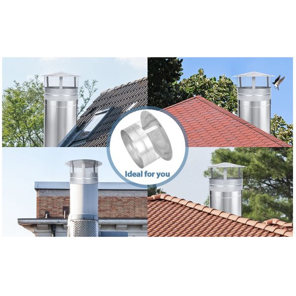 6 pulgadas de acero inoxidable tapa de chimenea redonda impermeable tapa de sombrilla para el escape de la estufa