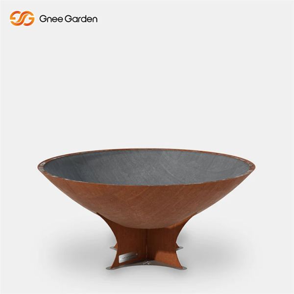 Warmfire OEM 100cm Corten Steel Fire Pit Wood Burning Fire Table