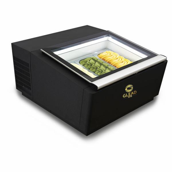 Smart Gelato Ice Cream Showcase Equipamento de refrigeração de 200W 44KG N.W. -16.C a -18.C Temperatura 220-240V