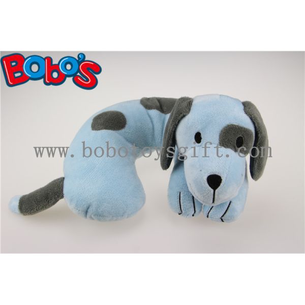 Softest Baby Neck Pillow Plush Stuffed Blue Dog Travel Neck Support