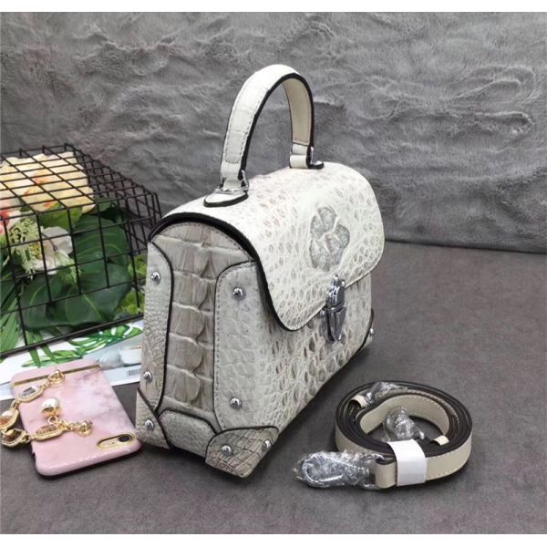 Fashion Designer Genuine Crocodile Skin Female Small Purse Studs Handbag Exotic Alligator Leather Lady Shoulder Bag
