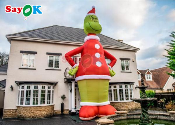 Balões de personagens infláveis Publicidade Grinch inflável 9m 30ft Grande Papai Noel decorações de Natal Cartoon