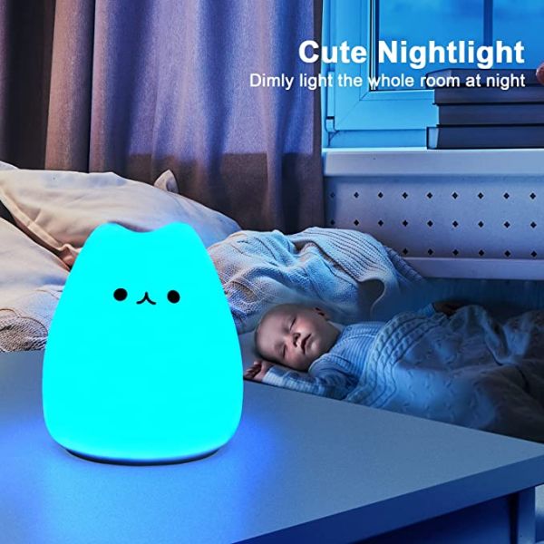 7 Colors Eco Friendly 0.3W Silicone LED Night Light For Christmas Gifts