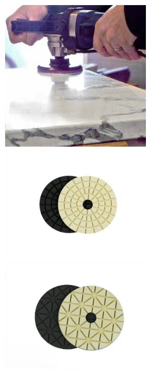 White / Black Stone Diamond Polishing Pads Max 4500 RPM 3.0mm Thickness Round Shape