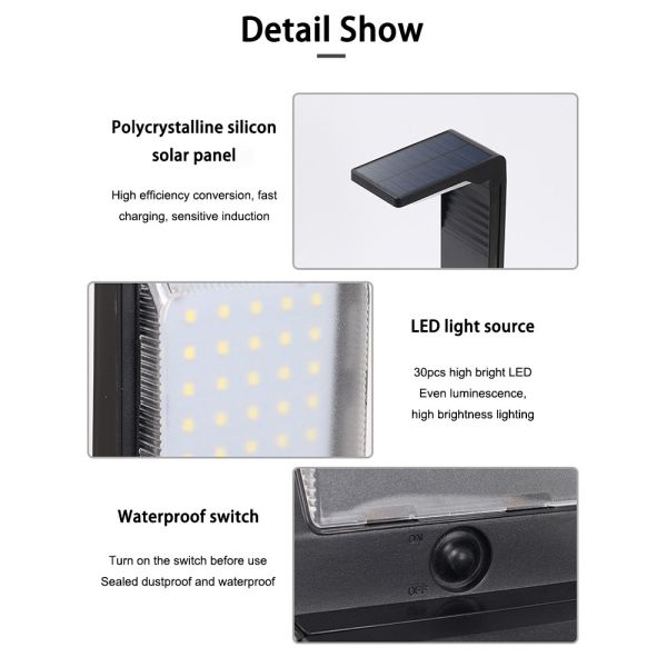 SMD2835 LED Solar Garden Lights Waterproof Outdoor Pathway Decoration