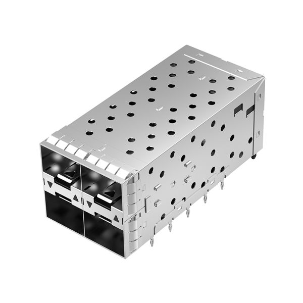 LP22BC01301 SFP+ 2x2 Cage Connector with Outer LightPipe